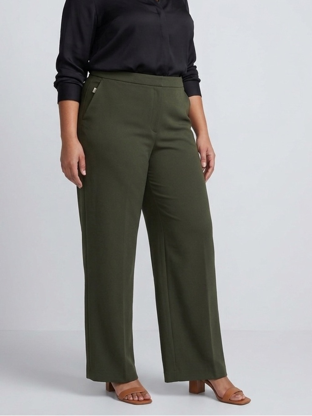 RICKI'S Wide Leg Stretch Pants Size 16 Deep Green
